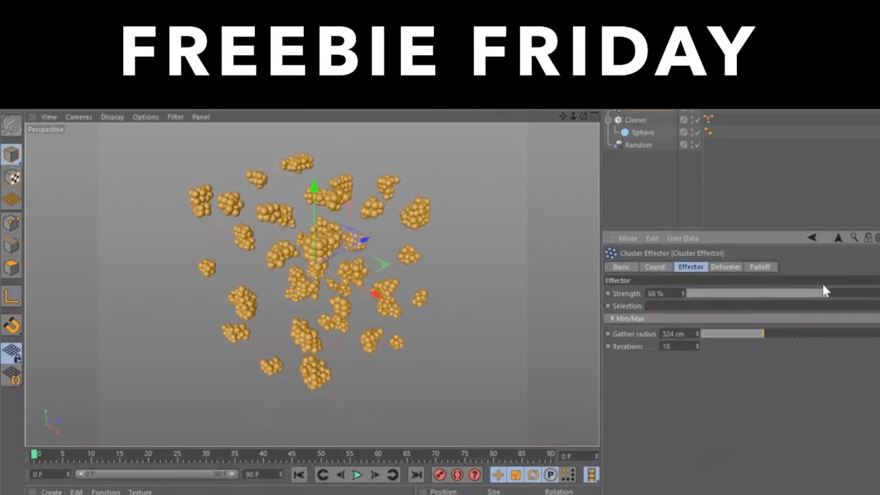 Freebie: Curious Animal Cluster Effector for CINEMA 4D
