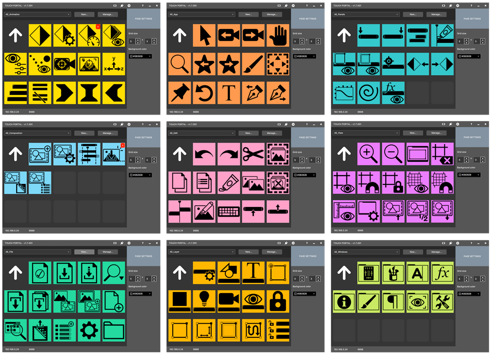 slideshowfx ae icons touch portal profiles