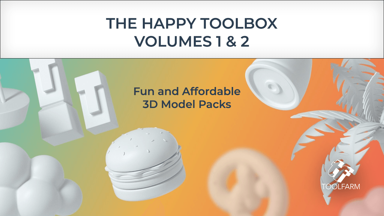 The Happy Toolbox 3D model packs are fun and affordable 3D models. They are stylistically unified 3D assets for creative people everywhere.