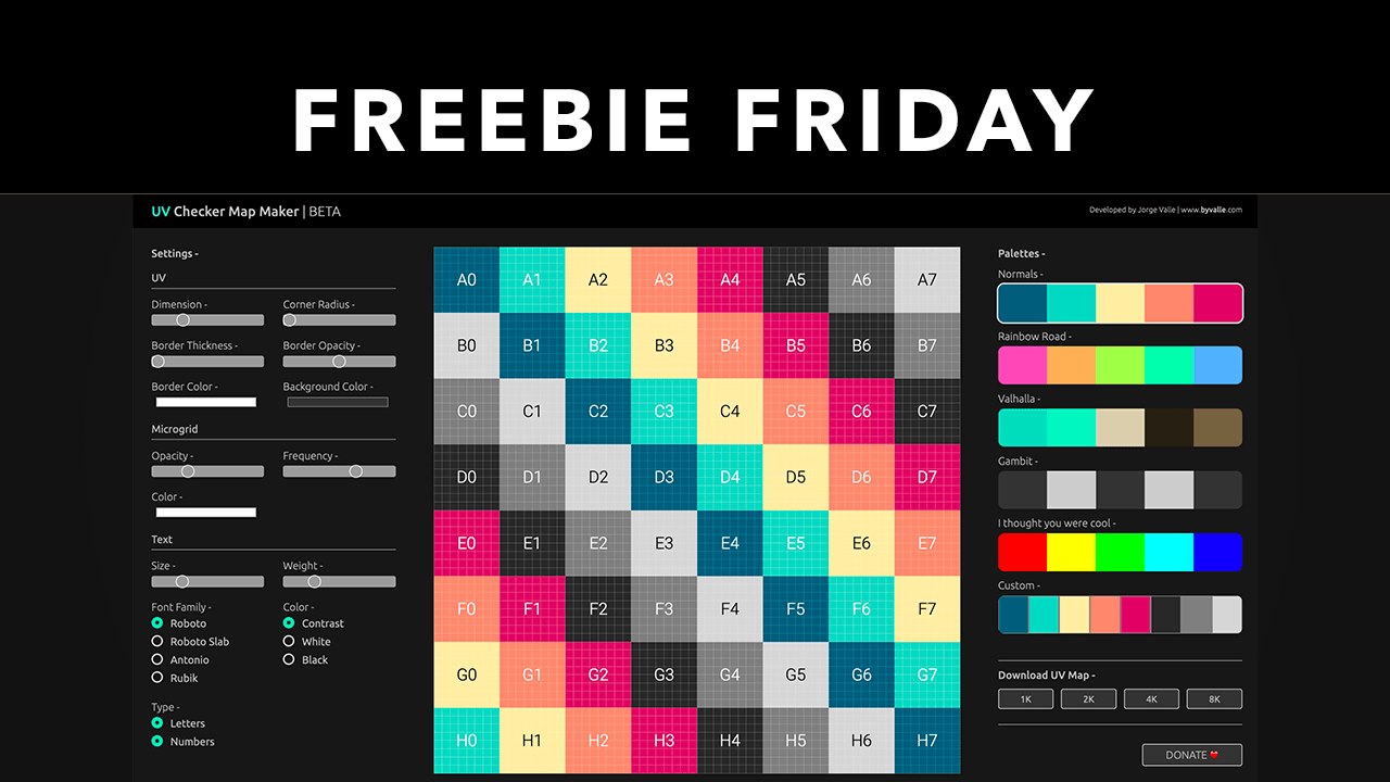 Freebie: UV Checker Map Generator