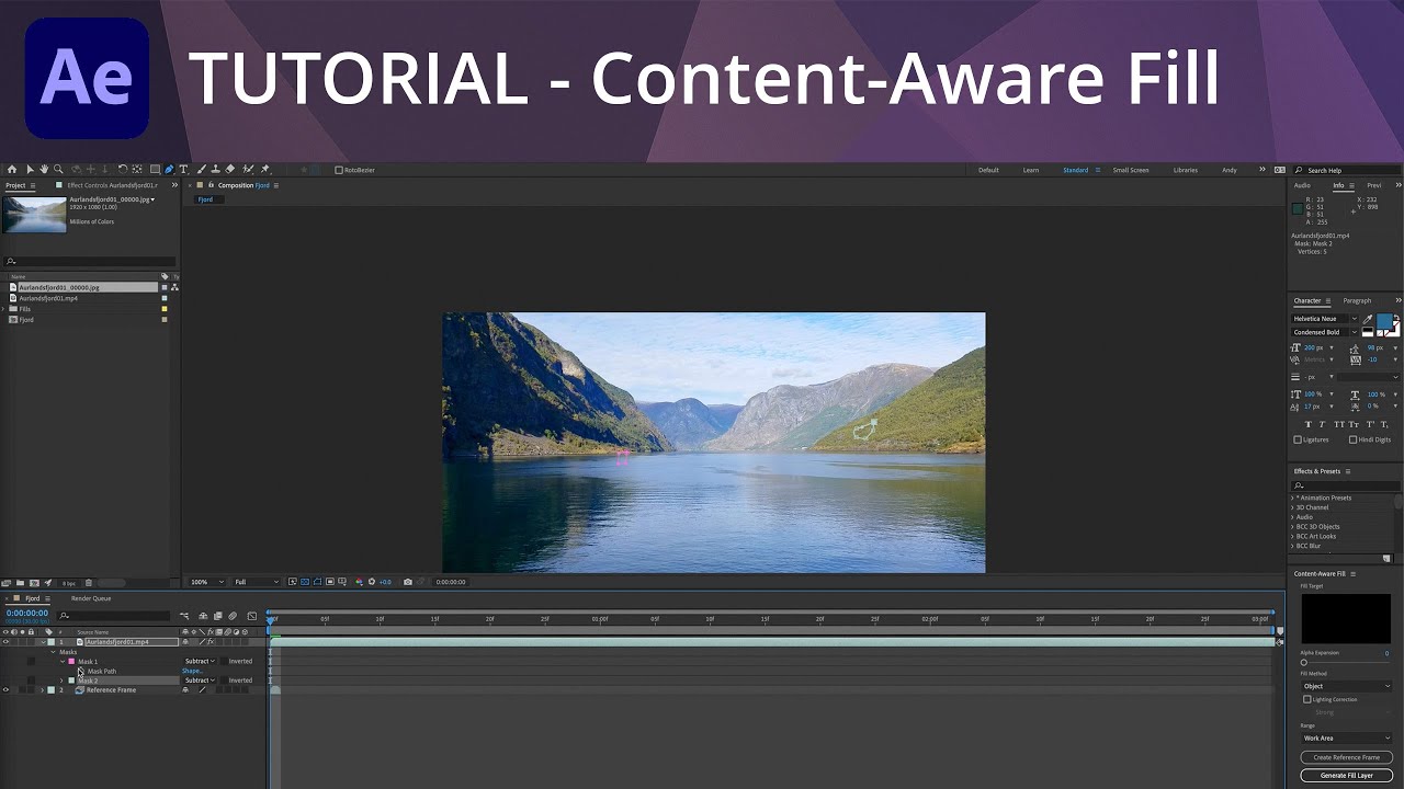 Using Content-Aware Fill to Remove Objects from Video in After Effects