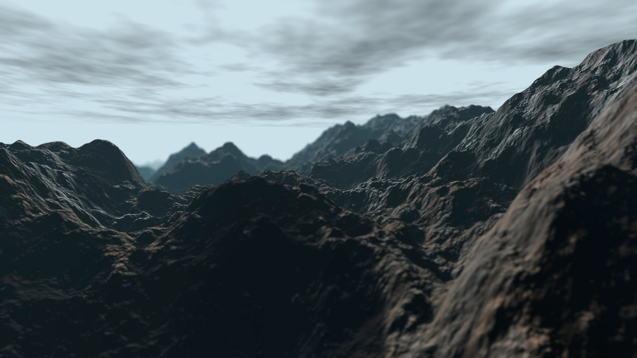 フラクタル地形の山々