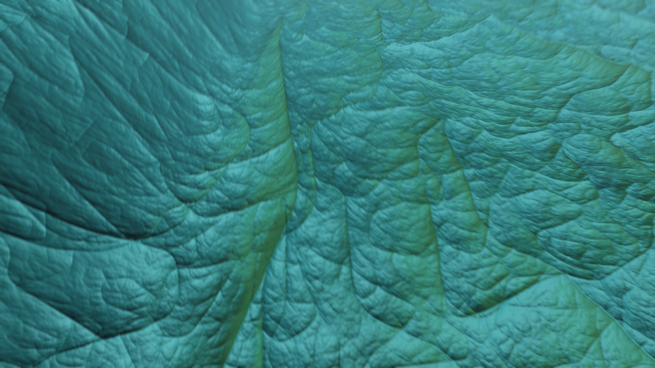 フラクタル地形の動く波