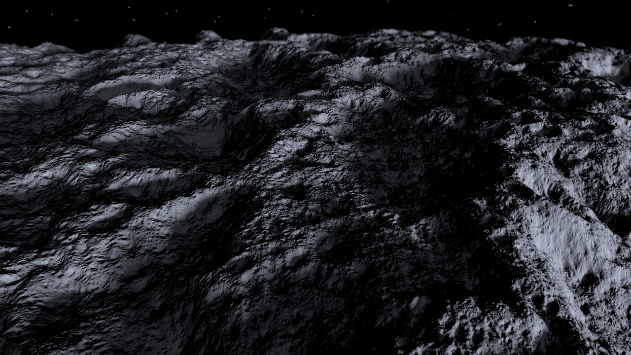 フラクタル地形の月面